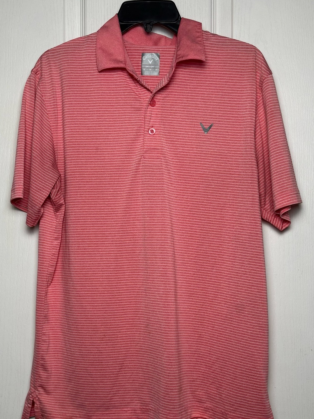 Callaway Men's Coral Striped Performance Polo Size Medium